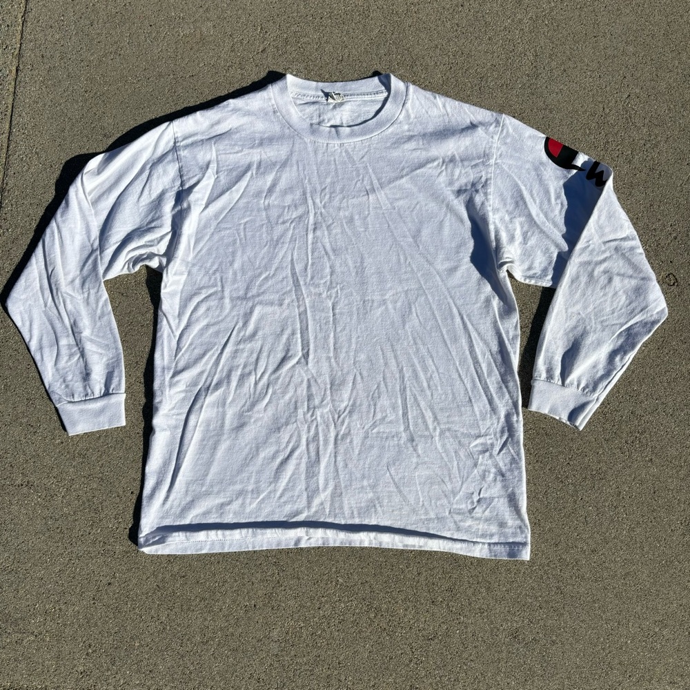 Pro Club Champion Printed Classic White Long Sleeve Men’s Tee Size Large